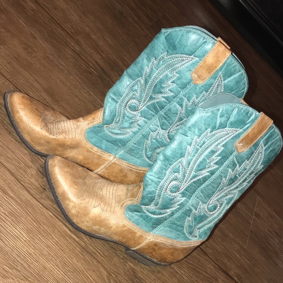 teal cowgirl boots - Picture 2 of 2